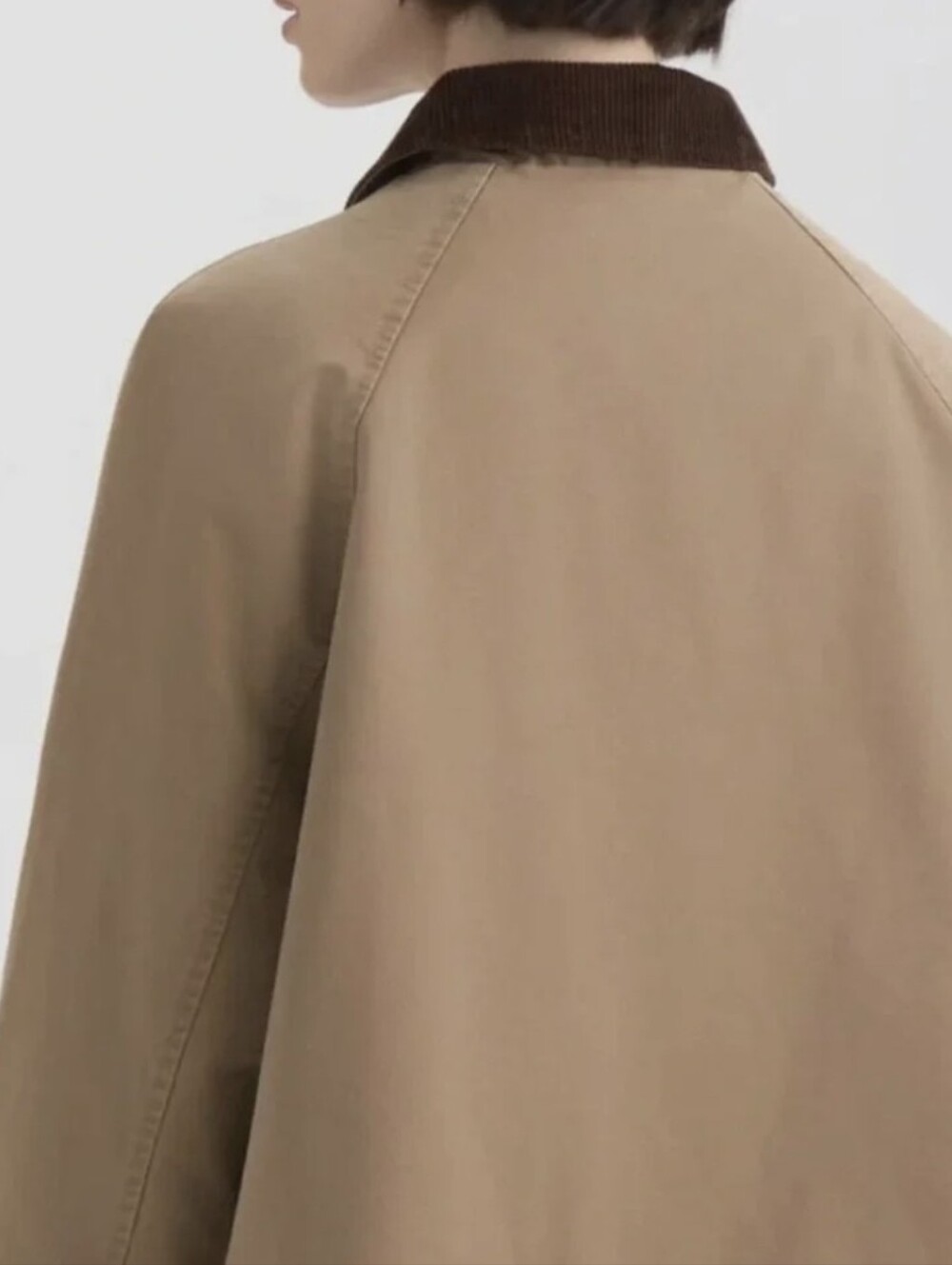 Hunter Barn Jacket Tan Canvas Corduroy Collar Boxy Oversized Women Sz M $149 NWT - Picture 3 of 16